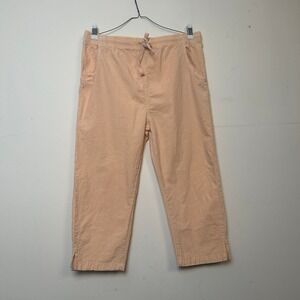 Ragton USA Vintage Crinkle Cotton Cropped Pants Peach Medium